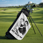 Custom Photo Golf Towel - Personalized Father's Day Birthday Golf Gifts For Dad, Grandpa - Tee Time Is The Best Time