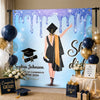 Custom Backdrop - Personalized Graduation Gifts For Him, Her - She Came, She Slayed, She Graduated