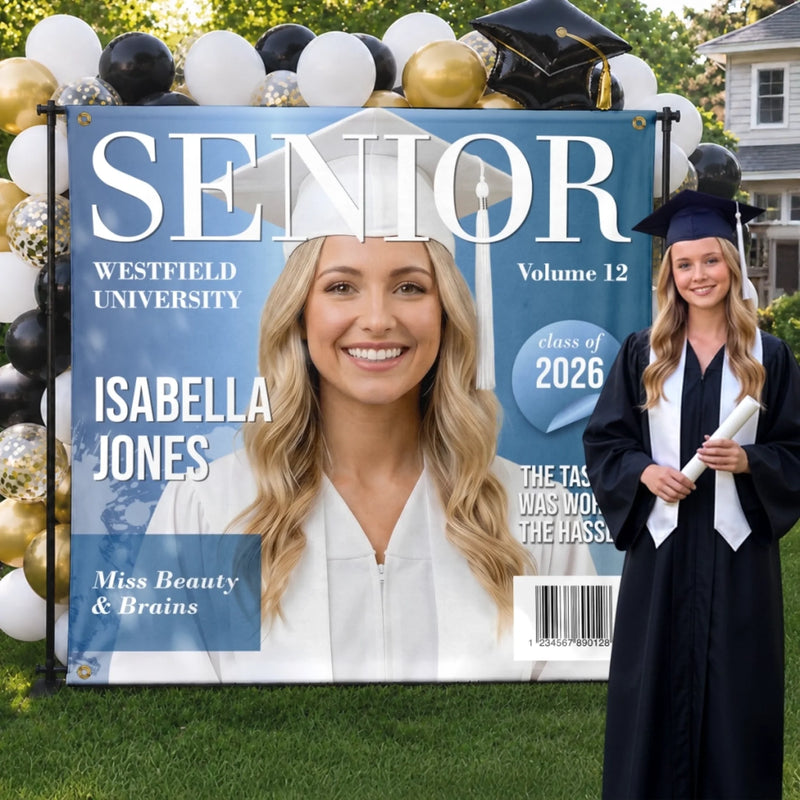Custom Photo Backdrop - Personalized Graduation Gifts For Him, Her - Go Shine In The Future