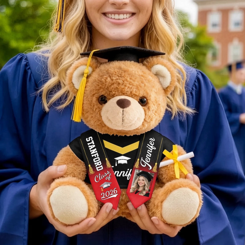 Custom Photo Graduation Teddy Bear - Personalized Graduation Gifts For Him, Her - Your Adventure Starts Now