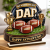 Custom 2-Layered Wooden Plaque - Personalized Father's Day Birthday American Football Gifts For Dad, Grandpa, Football Lovers, Sports Fans, Sports Lovers - Game Day Energy