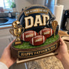 Custom 2-Layered Wooden Plaque - Personalized Father's Day Birthday American Football Gifts For Dad, Grandpa, Football Lovers, Sports Fans, Sports Lovers - Game Day Energy