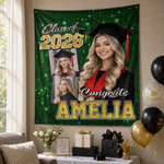 Custom Photo Backdrop - Personalized Graduation Gifts For Him, Her - Congrats Never Looked This Glam