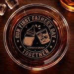 Custom Whiskey Glass - Personalized Father's Day, Baby Shower, Gender Reveal Gifts For New Dads, New Grandpas - Tiny Human Big Cheers