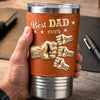 Custom Printed Leather Tumbler - Personalized Father's Day Birthday Gifts For Dad, Grandpa - Forever Thankful For Dad