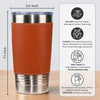 Custom Printed Leather Tumbler - Personalized Father's Day Birthday Gifts For Dad, Grandpa - Forever Thankful For Dad