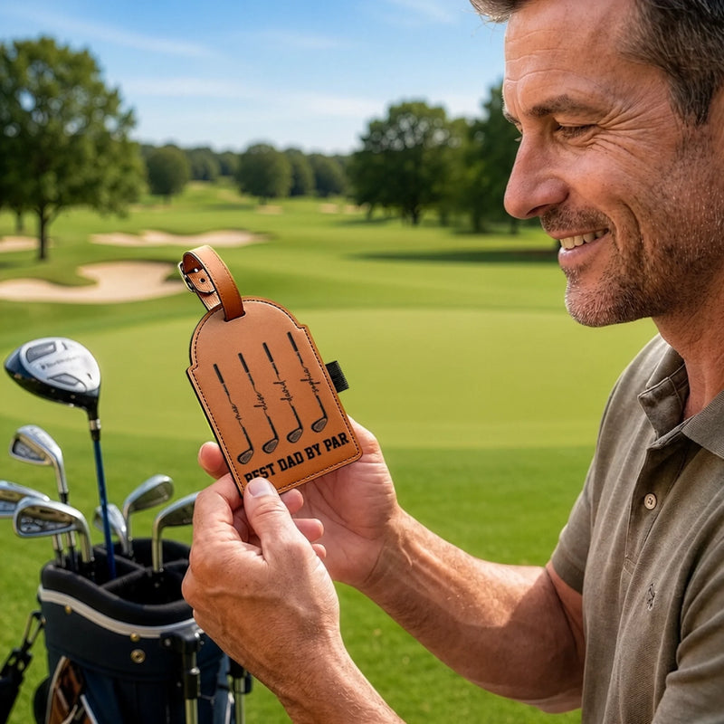 Custom Golf Bag Tag - Personalized Father's Day Birthday Golf Gifts For Dad, Grandpa - Swing Into Good Times