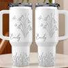 Custom Engraved 40oz Tumbler With Handle - Personalized Birthday Gifts For Besties, Sisters, BFF, Family, Yourself - Coffee Gossip Repeat