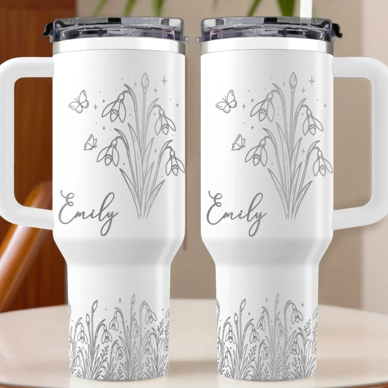 Custom Engraved 40oz Tumbler With Handle - Personalized Birthday Gifts For Besties, Sisters, BFF, Family, Yourself - Coffee Gossip Repeat