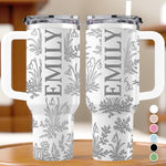Custom Engraved 40oz Tumbler With Handle - Personalized Birthday Gifts For Besties, Sisters, BFF, Family, Yourself - One Sip At A Time
