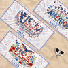 Custom Beach Towel - Personalized America 250th Anniversary, Summer Vacation And Travel Gifts For Mom, Dad, Brother, Sister, Kids - Stars, Stripes And Tan Lines