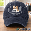 Custom Photo Vintage Washed Denim Baseball Cap - Personalized Mother's Day, Father's Day Gifts For Mom, Grandma, Dad, Grandpa - Together We Have It All