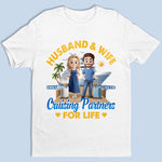 Custom T-shirt, Premium T-shirt, Hoodie - Personalized Summer Vacation And Travel Gifts For Wife, Husband, Cruise Lovers - Partners On Deck For Life