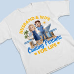 Custom T-shirt, Premium T-shirt, Hoodie - Personalized Summer Vacation And Travel Gifts For Wife, Husband, Cruise Lovers - Partners On Deck For Life