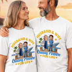 Custom T-shirt, Premium T-shirt, Hoodie - Personalized Summer Vacation And Travel Gifts For Wife, Husband, Cruise Lovers - Partners On Deck For Life