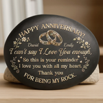 Custom Printed Rock - Personalized Anniversary Wedding Gifts For Husband, Wife, Couple - Love You More Every Anniversary