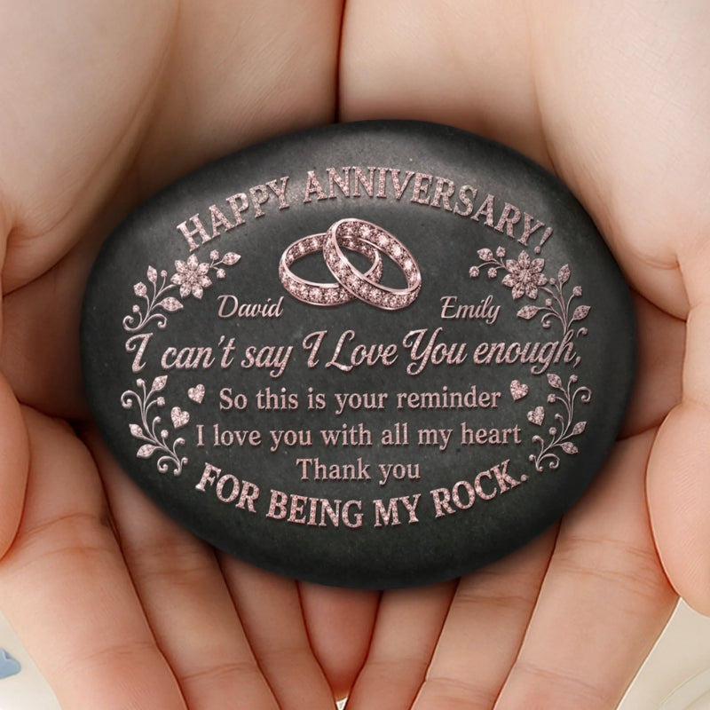 Custom Printed Rock - Personalized Anniversary Wedding Gifts For Husband And Wife, Him And Her - Together Till The Very End
