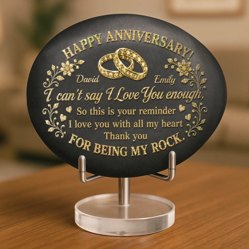 Custom Printed Rock - Personalized Anniversary Wedding Gifts For Husband And Wife, Him And Her - Together Till The Very End