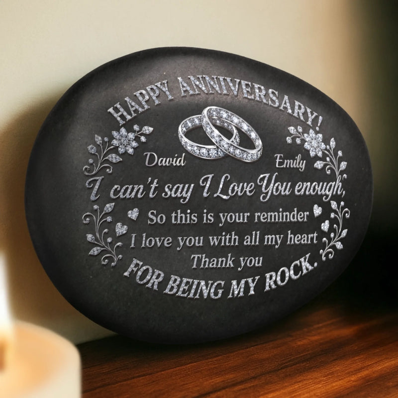 Custom Printed Rock - Personalized Anniversary Wedding Gifts For Husband And Wife, Him And Her - Together Till The Very End