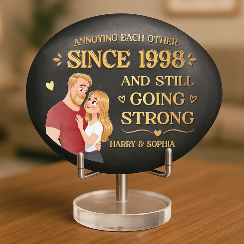 Custom Printed Rock - Personalized Anniversary Wedding Gifts For Husband And Wife, Him And Her - Annoying You Is My Love Language