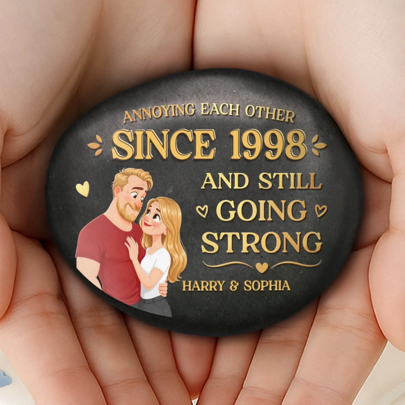 Custom Printed Rock - Personalized Anniversary Wedding Gifts For Husband And Wife, Him And Her - Annoying You Is My Love Language