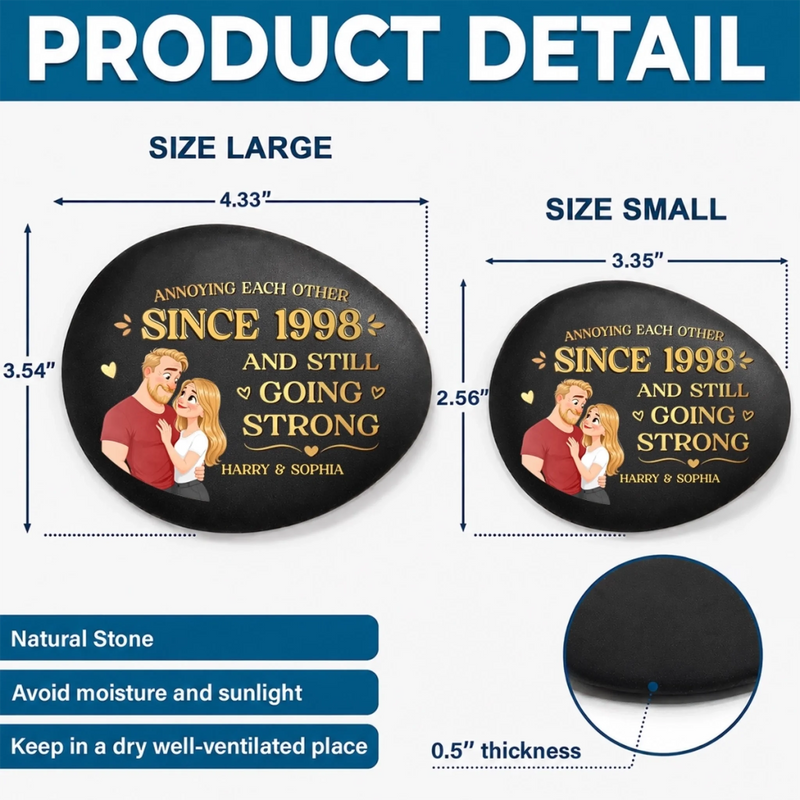 Custom Printed Rock - Personalized Anniversary Wedding Gifts For Husband And Wife, Him And Her - Annoying You Is My Love Language