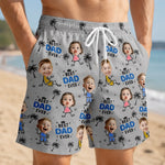 Custom Photo Tropical Hawaiian Aloha Men Beach Shorts - Personalized Father's Day Birthday Gifts For Dad, Grandpa - Strong Like Dad Everyday
