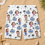 Custom Photo Tropical Hawaiian Aloha Men Beach Shorts - Personalized Father's Day Birthday Gifts For Dad, Grandpa - Strong Like Dad Everyday