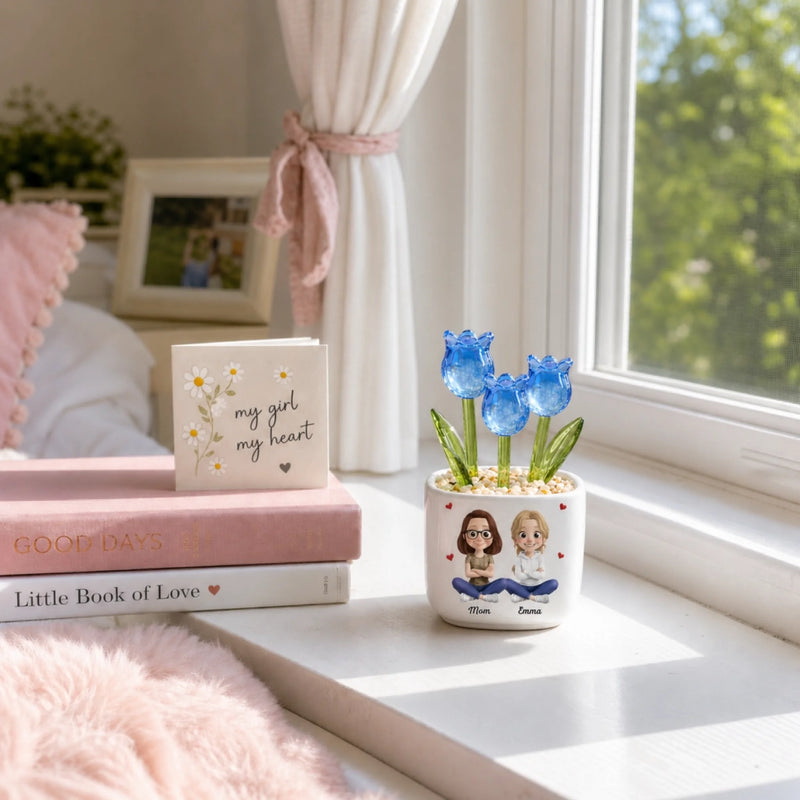 Custom Glass Everlasting Tulips - Personalized Birthday Gifts For Daughter - Always Proud Of You
