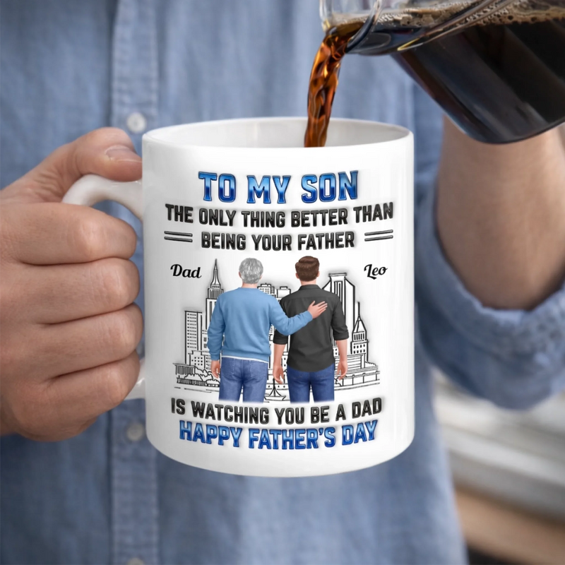 Custom 3D Inflated Effect Printed Mug - Personalized Father's Day Gifts For Son - Watching You Grow Is My Joy