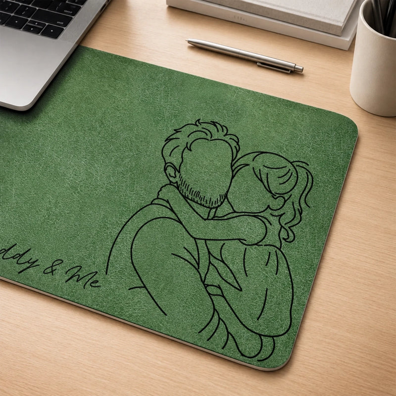Custom Photo Desk Mat - Personalized Father's Day Birthday Gifts For Dad, Grandpa - Dad’s Love Holds Us Together