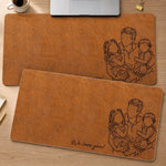 Custom Photo Desk Mat - Personalized Father's Day Birthday Gifts For Dad, Grandpa - Dad’s Love Holds Us Together