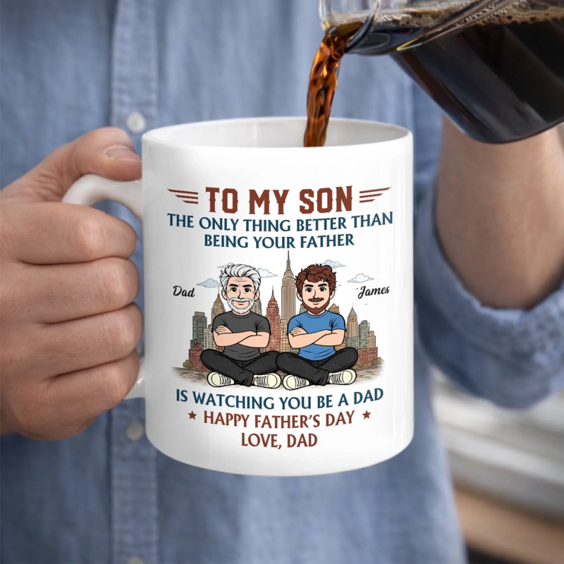 Custom Mug - Personalized Father's Day Birthday Gifts For Son, New Dad, New Parents - The Man, The Myth