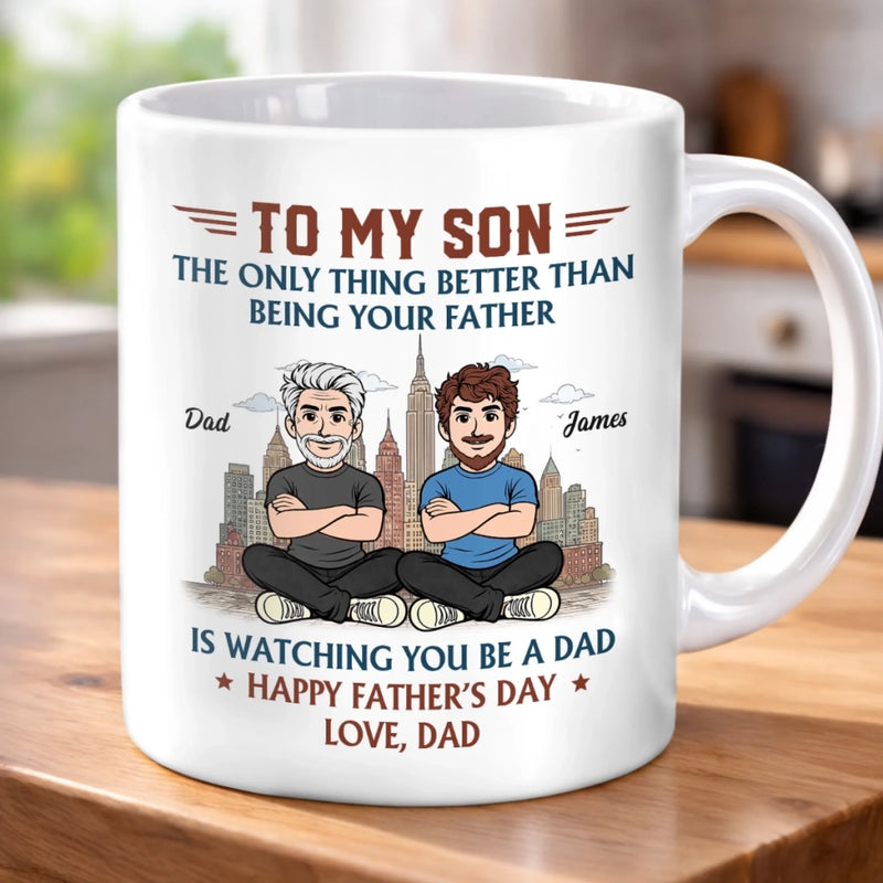 Custom Mug - Personalized Father's Day Birthday Gifts For Son, New Dad, New Parents - The Man, The Myth