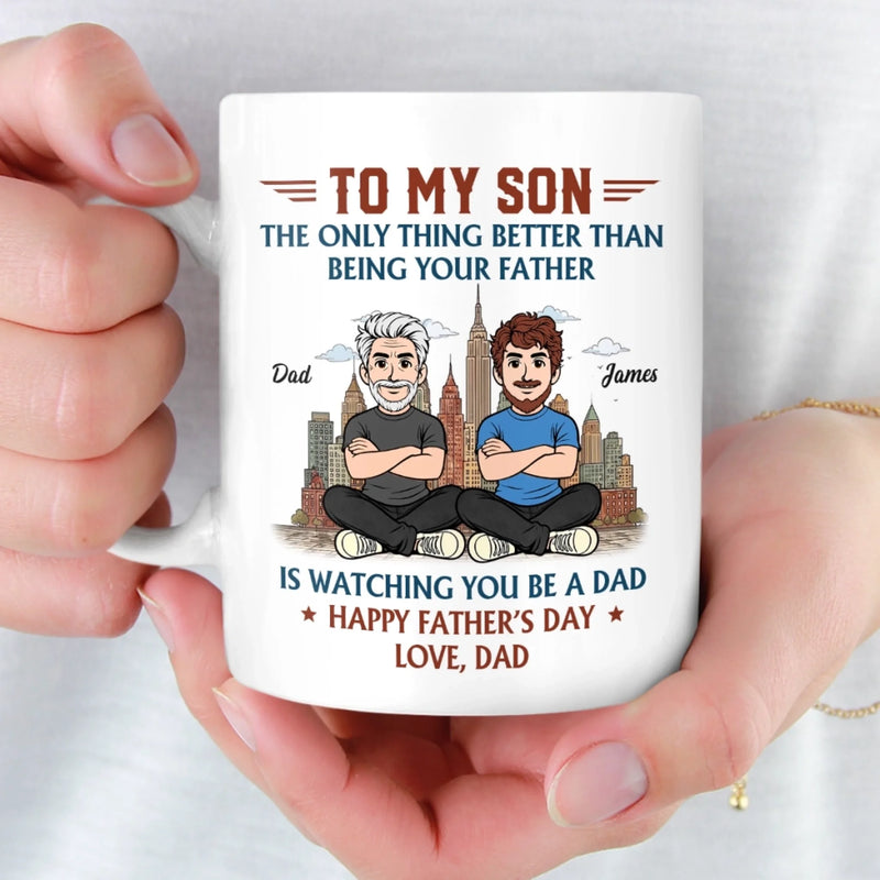 Custom Mug - Personalized Father's Day Birthday Gifts For Son, New Dad, New Parents - The Man, The Myth