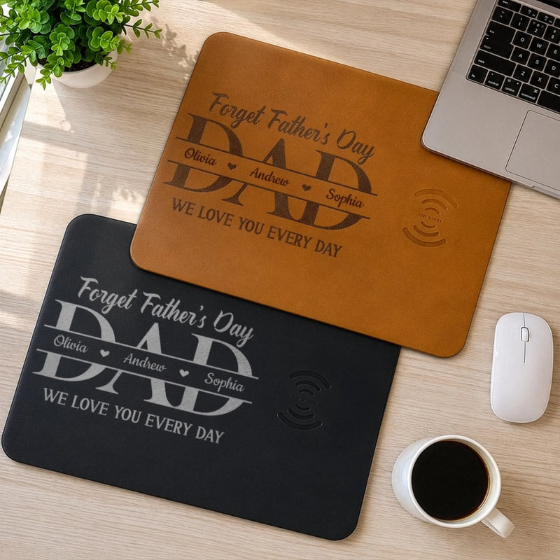 Custom Charging Mat - Personalized Father's Day Birthday Gifts For Dad, Grandpa - Forever Thankful For Dad