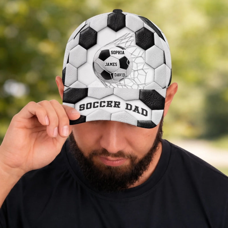 Custom LA 2026 Soccer Dad Cap - Personalized Father's Day Birthday Gifts For Dad, Grandpa, Soccer Lovers, Sports Fans - Kick Goals Make Memories