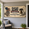 Custom Polyester Outdoor Banner - Personalized America 250th Anniversary Gifts For Mom, Dad, Brother, Sister, Kids - Proud Hearts Since The Beginning