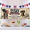 Custom Polyester Outdoor Banner - Personalized America 250th Anniversary Gifts For Mom, Dad, Brother, Sister, Kids - Proud Hearts Since The Beginning