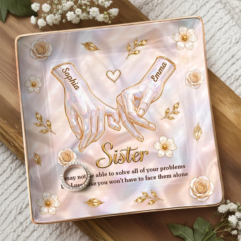 Custom Full-Print Jewelry Dish - Personalized Best Friend Birthday Gifts For Women, Besties, Sisters, BFF - Pinky Promises Never Expire