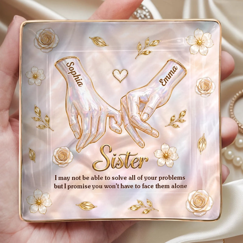 Custom Full-Print Jewelry Dish - Personalized Best Friend Birthday Gifts For Women, Besties, Sisters, BFF - Pinky Promises Never Expire