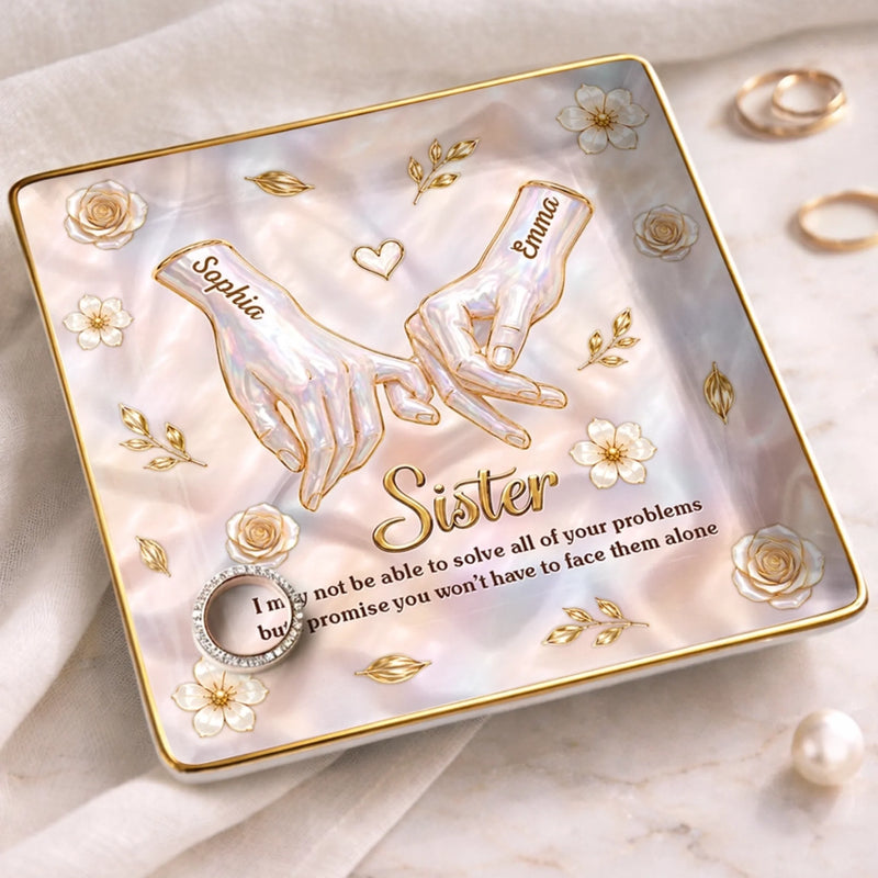 Custom Full-Print Jewelry Dish - Personalized Best Friend Birthday Gifts For Women, Besties, Sisters, BFF - Pinky Promises Never Expire