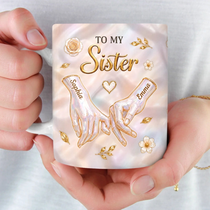 Custom 3D Inflated Effect Printed Mug - Personalized Best Friend Birthday Gifts For Women, Besties, Sisters, BFF - Forever Linked, Beautifully Kept