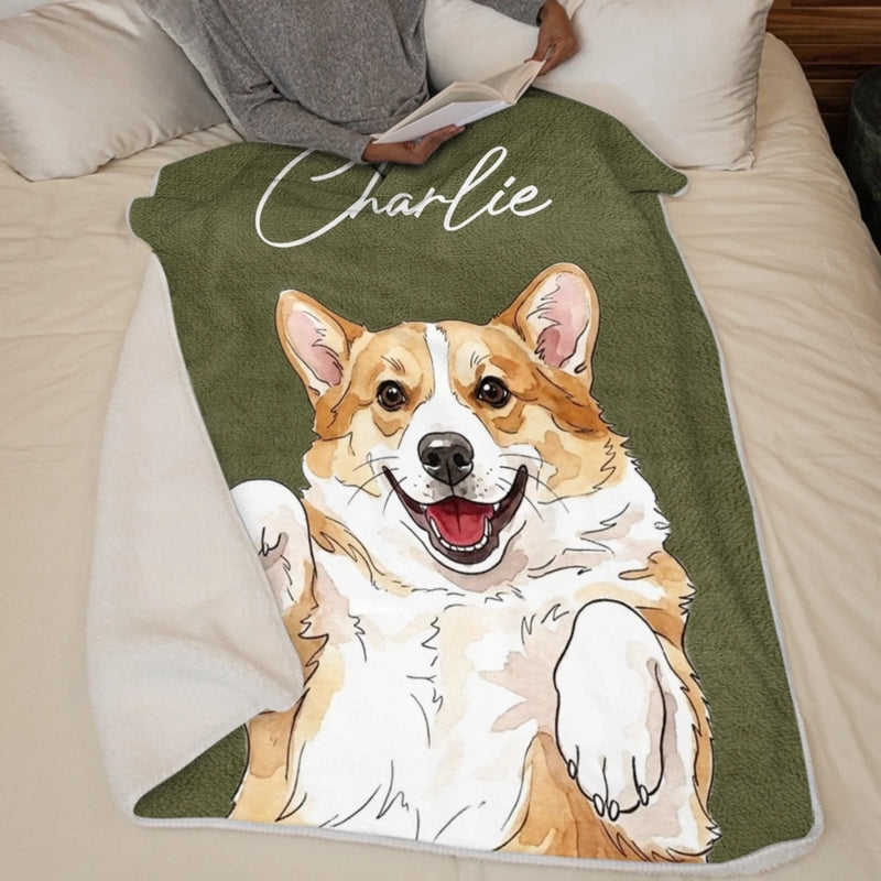 Custom Photo Blanket - Personalized Birthday Gifts For Dog Cat Lovers, Dog Dad And Mom, Cat Owners - Happiness With Tiny Paws Attached