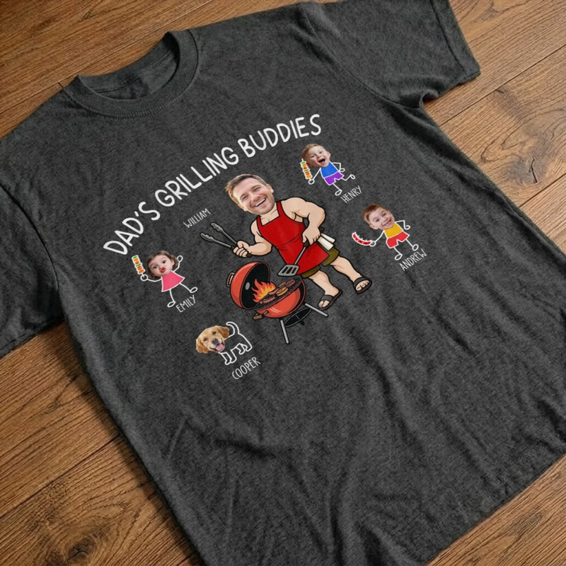 Custom Photo T-shirt, Hoodie - Personalized Father's Day Birthday Gifts For Dad, Grandpa - King of the Backyard Grill