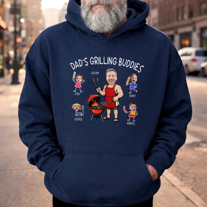 Custom Photo T-shirt, Hoodie - Personalized Father's Day Birthday Gifts For Dad, Grandpa - King of the Backyard Grill