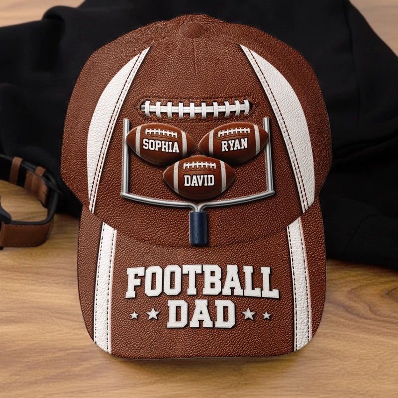 Custom Hat, All Over Print Classic Cap - Personalized Father's Day Birthday American Football Gifts For Dad, Grandpa, Football Lovers, Sports Fans, Sports Lovers - Weekend Game Day Energy