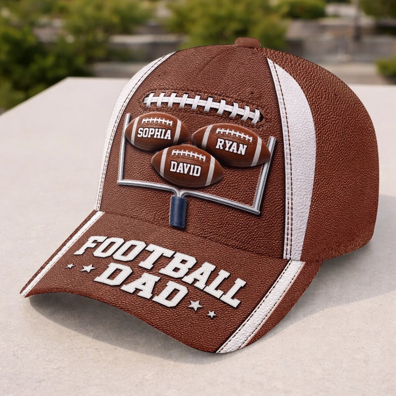 Custom Hat, All Over Print Classic Cap - Personalized Father's Day Birthday American Football Gifts For Dad, Grandpa, Football Lovers, Sports Fans, Sports Lovers - Weekend Game Day Energy
