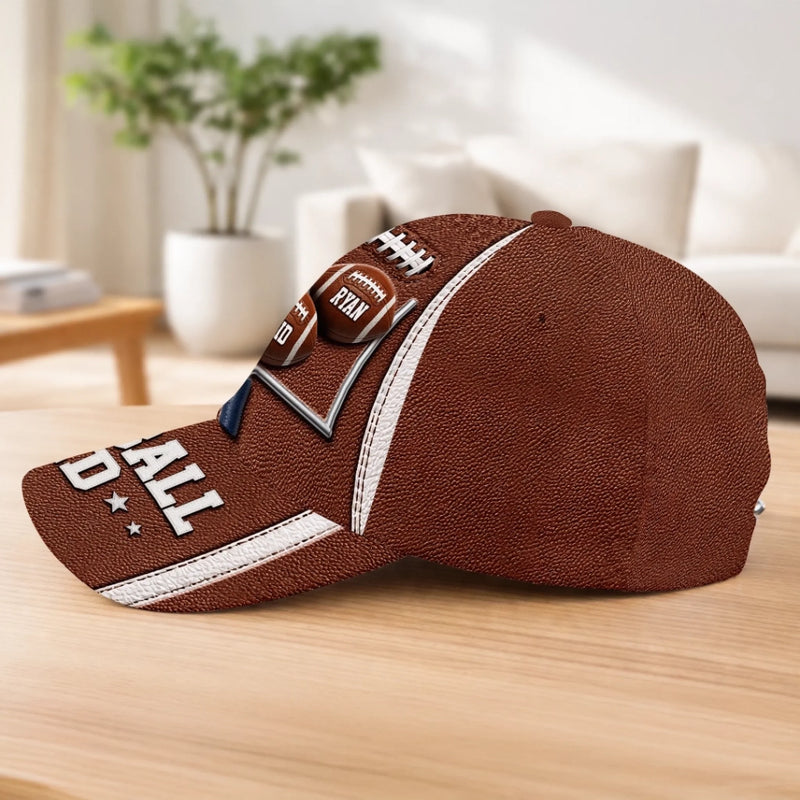 Custom Hat, All Over Print Classic Cap - Personalized Father's Day Birthday American Football Gifts For Dad, Grandpa, Football Lovers, Sports Fans, Sports Lovers - Weekend Game Day Energy
