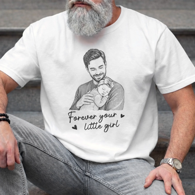 Custom Photo T-shirt, Hoodie - Personalized Father's Day Birthday Gifts For Dad, Grandpa - Family First Forever